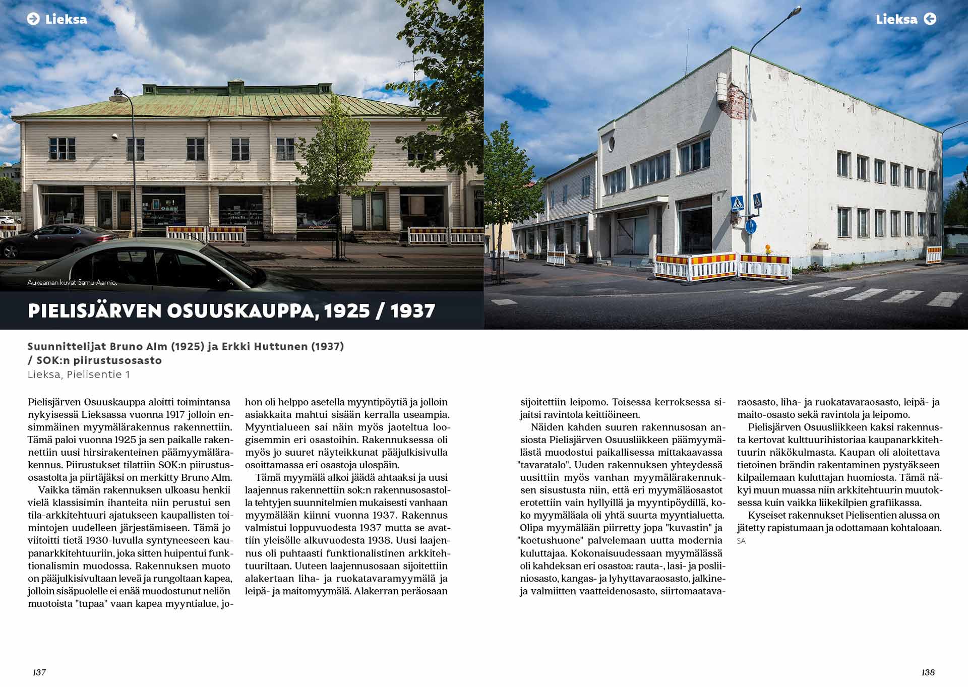 Architecture Guide spread about Pielisjärven Osuuskauppa in Lieksa
