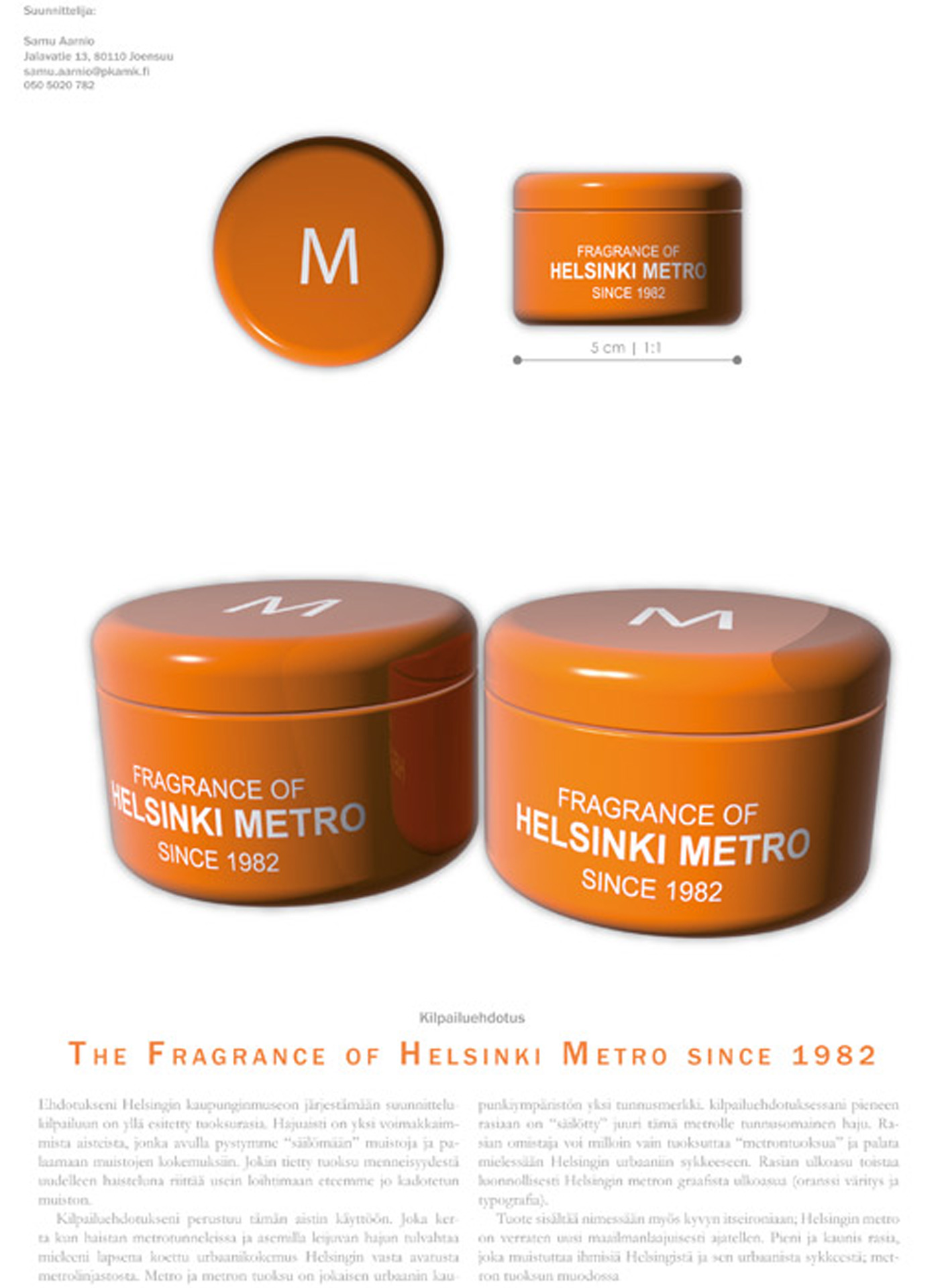 The Fragrance of Helsinki Metro museum shop product concept