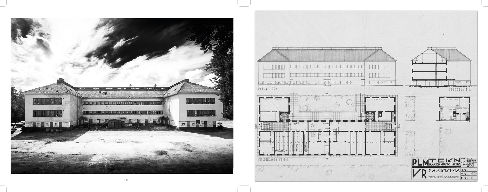 Architectural drawings and photographs in Funkis Karjalassa