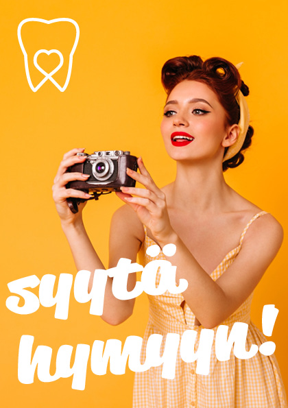 Syytä hymyyn campaign advertisement for Miun Paikka dental clinic