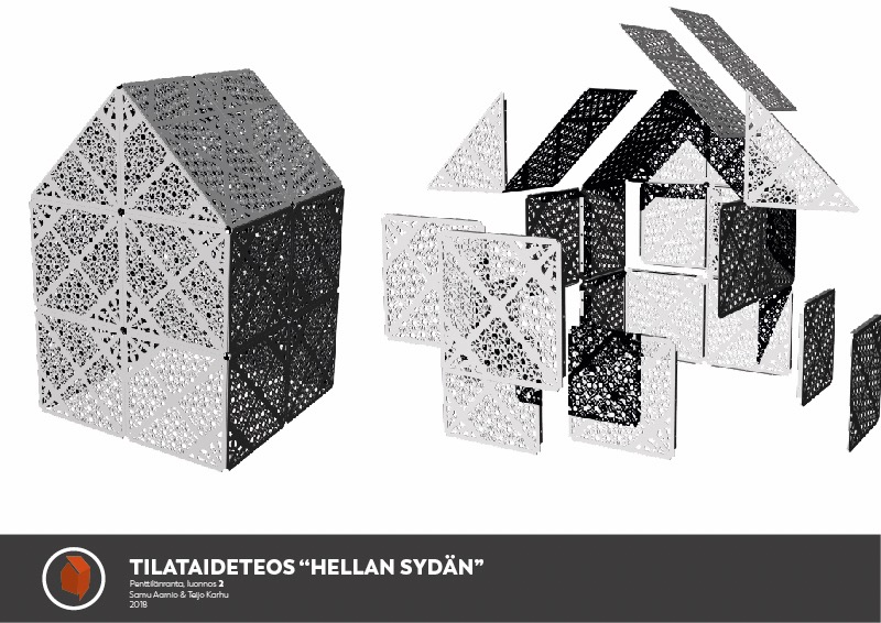 Exploded structural visualisation of Hellan Sydän