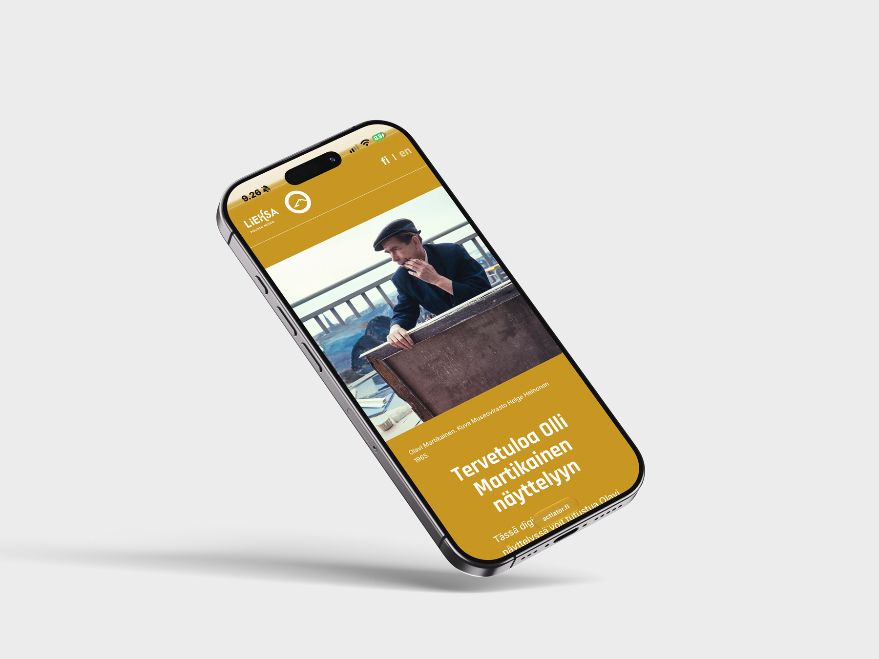 Olli Martikainen exhibition experience presented on iPhone