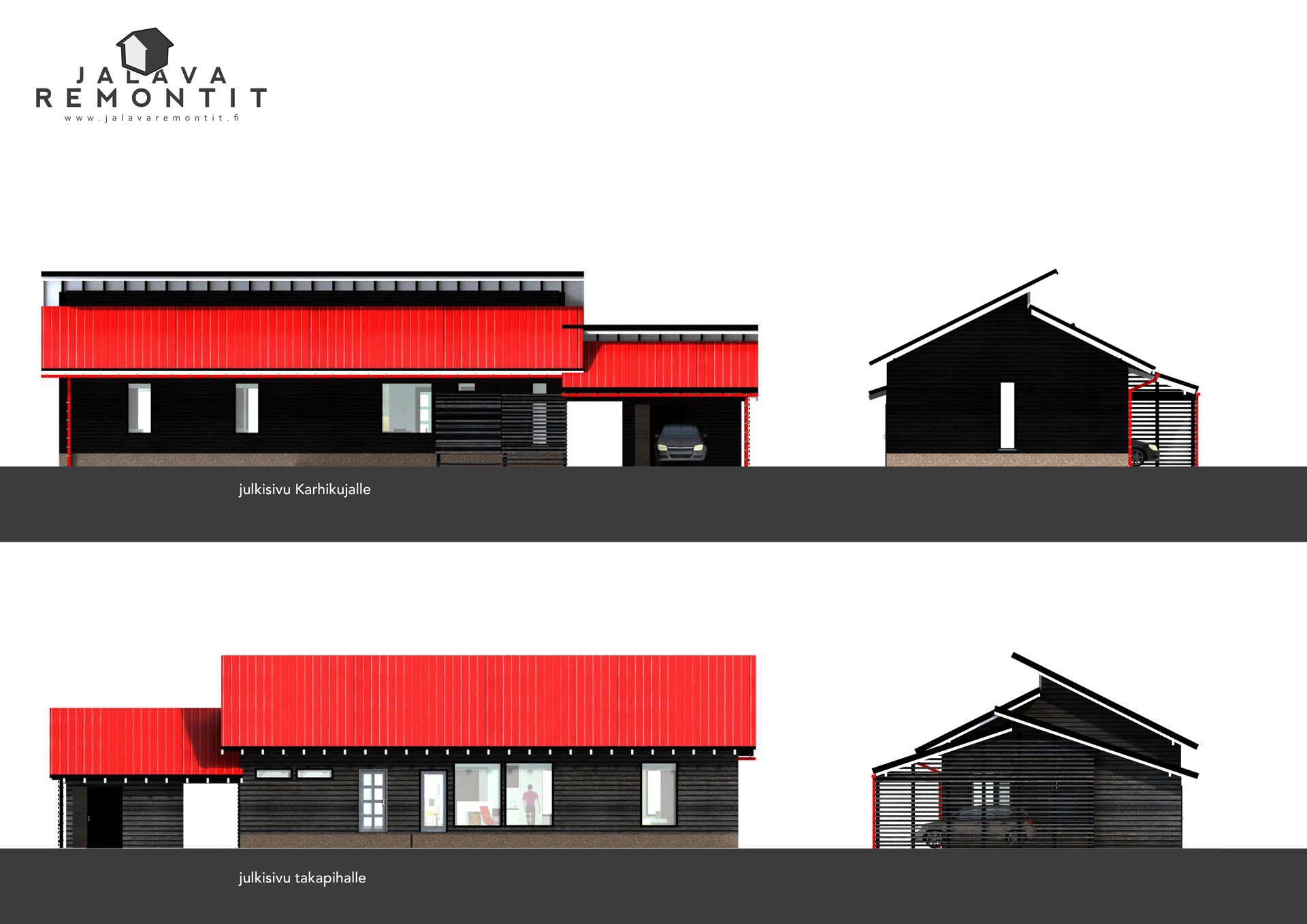 Early elevation studies for Multimäki House