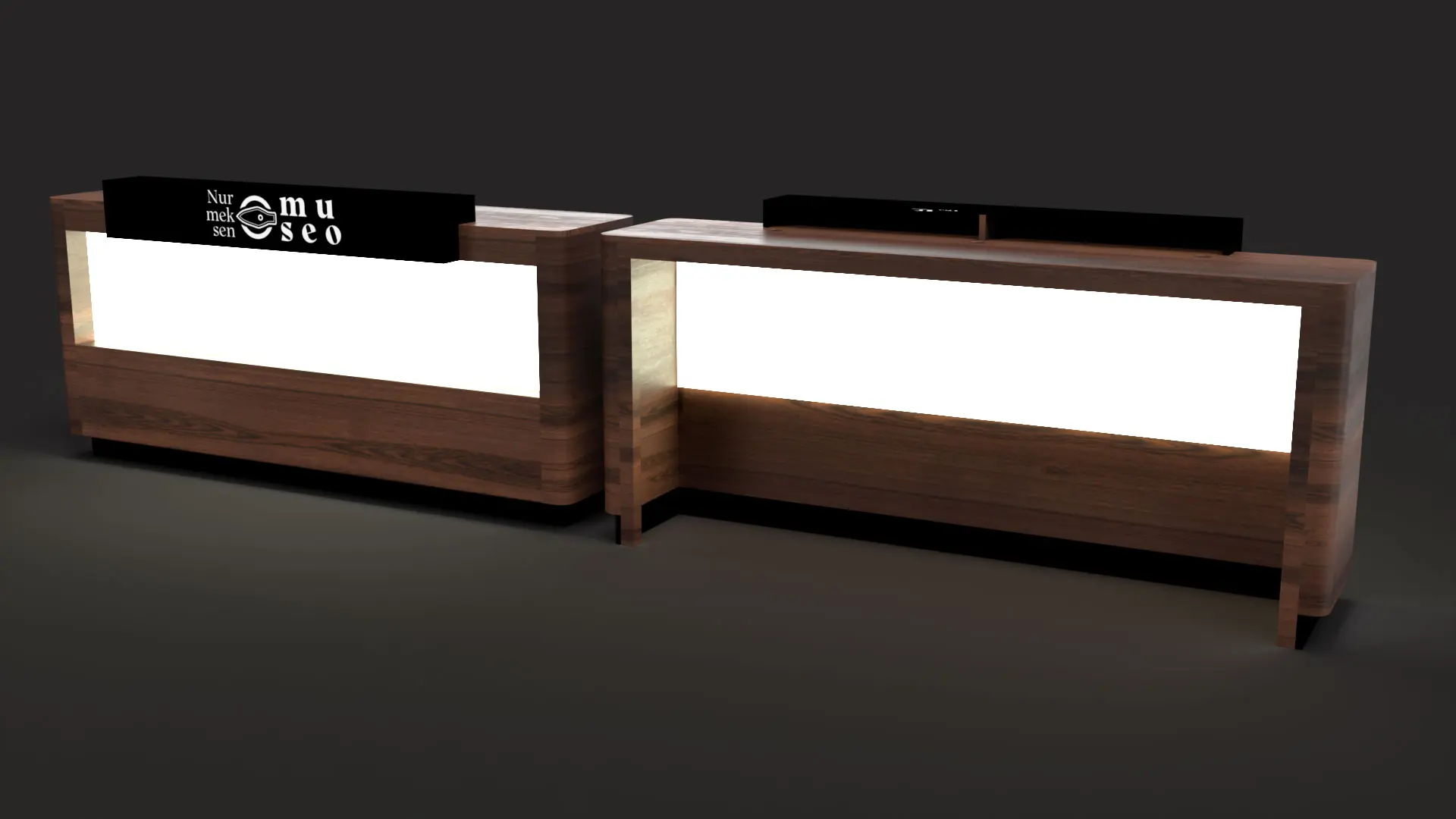 Reception desk concept for Nurmes Museum